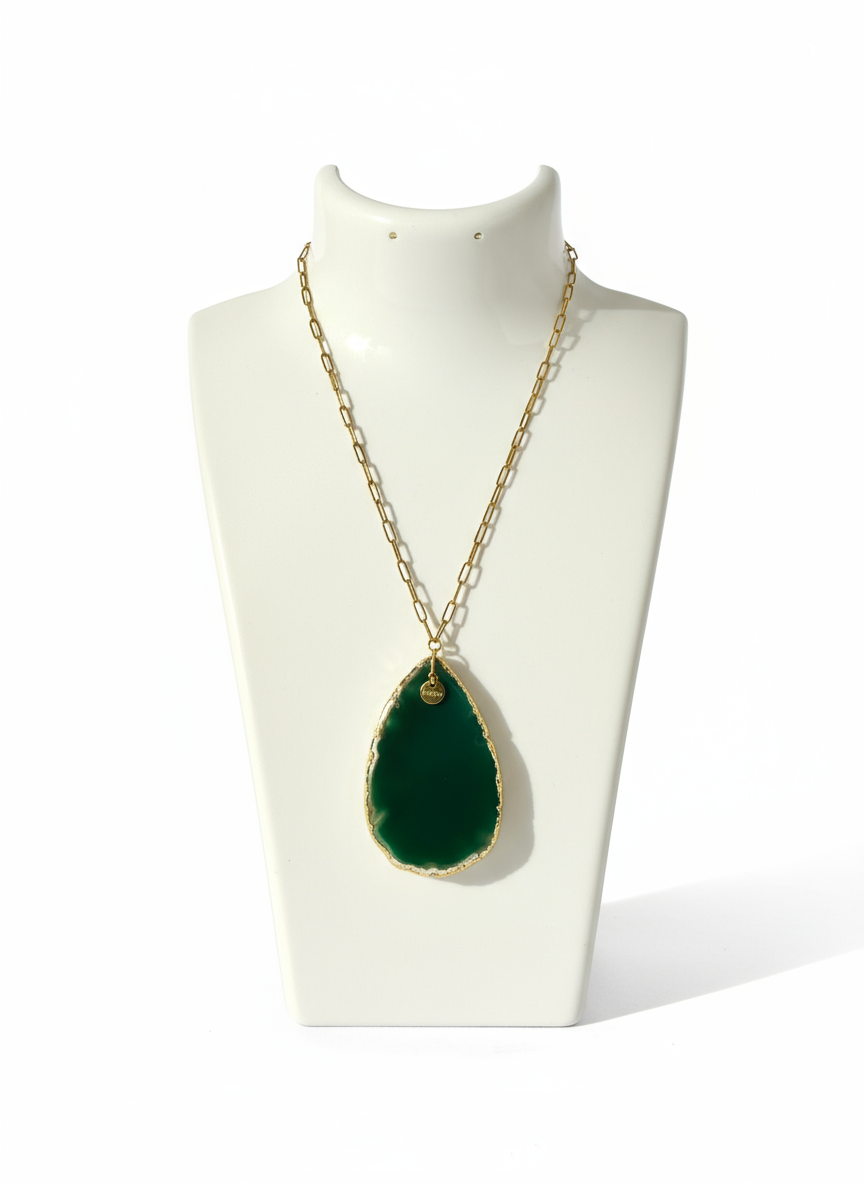 Collar de gota verde